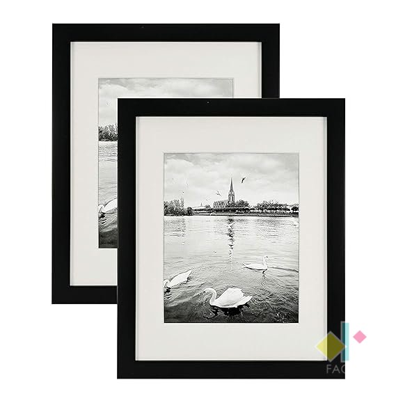 ArtzFolio Wall Photo Frame D236 | Wall Photo Frame Collage for Living Room | Picture Frames Home & Wall Decoration | Black | Set of 2 Units With Mat | With Back Stand | 6x10inch