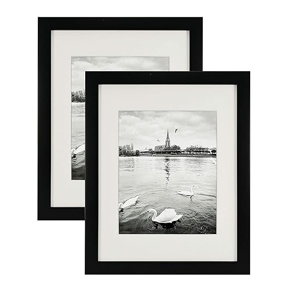 ArtzFolio Wall Photo Frame D236 | Wall Photo Frame Collage for Living Room | Picture Frames Home & Wall Decoration | Black | Set of 2 Units With Mat | With Back Stand | 6x10inch